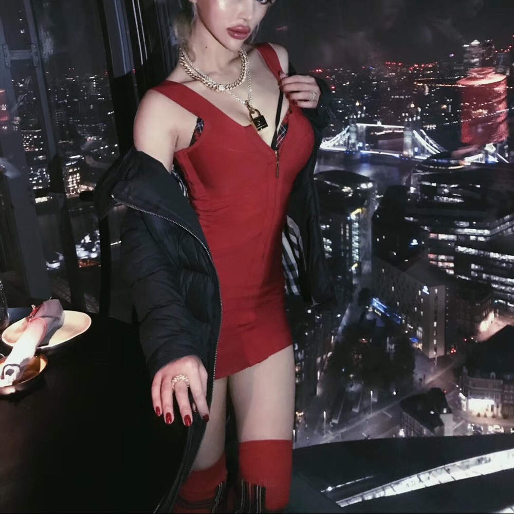 ❤️ MARCIANO Luxe RubyRed Bodycon Dress 😍 UltraHOT